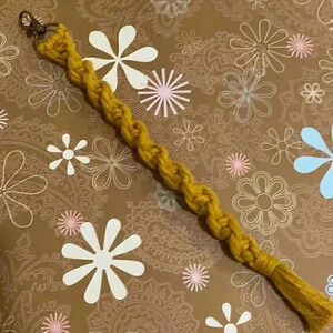 Spiral Macramé Keychain in Mustard
